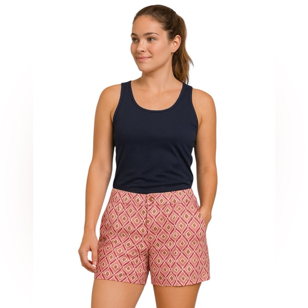 GAP Size 4 Pink Geometric Printed Chino Shorts.